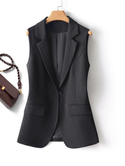 Women's Polyester Blazer Jacket with Western Lapel for Office and Daily Wear