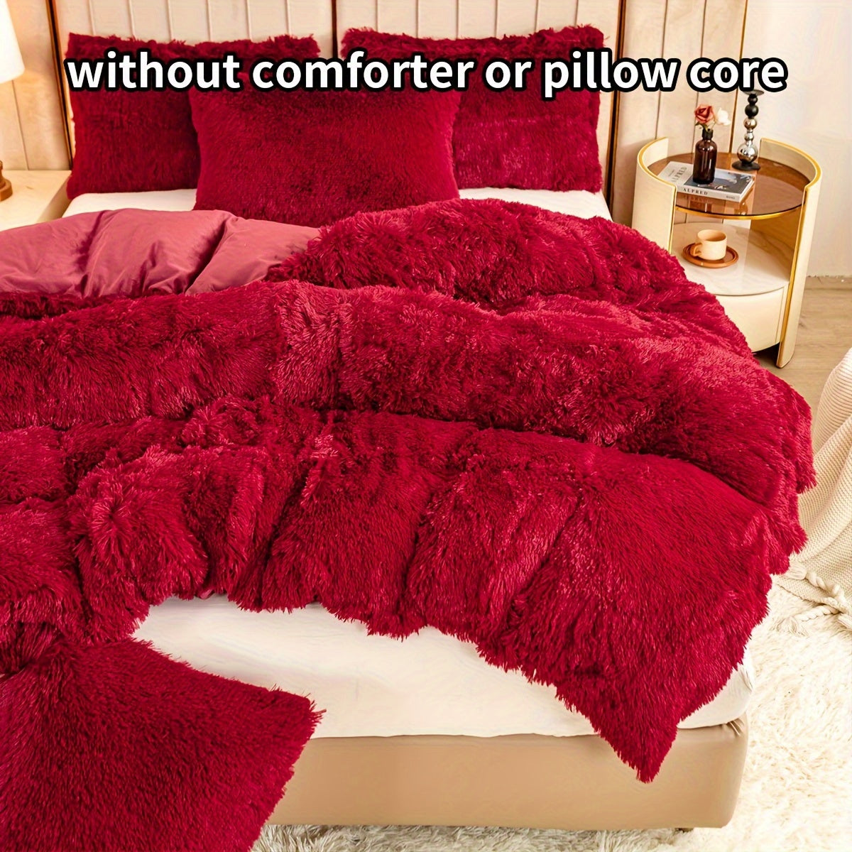 Set of 3 Pink Polyester Bedding Pieces for All Seasons Bedroom Decor