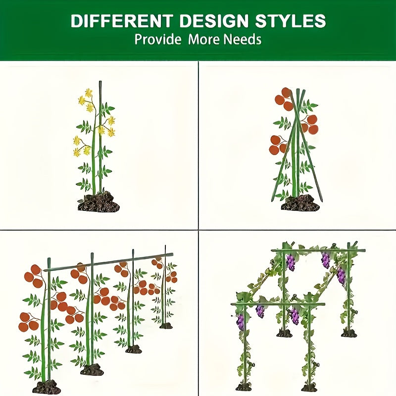 Green Garden Climbing Plant Support Set of 6 Durable PE/PP Frame for Vines Flowers Vegetables