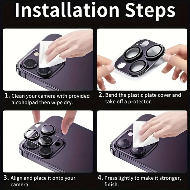 Aluminum Camera Lens Protector for iPhone 11 Pro Max HD Glass Scratch-Resistant Full Coverage