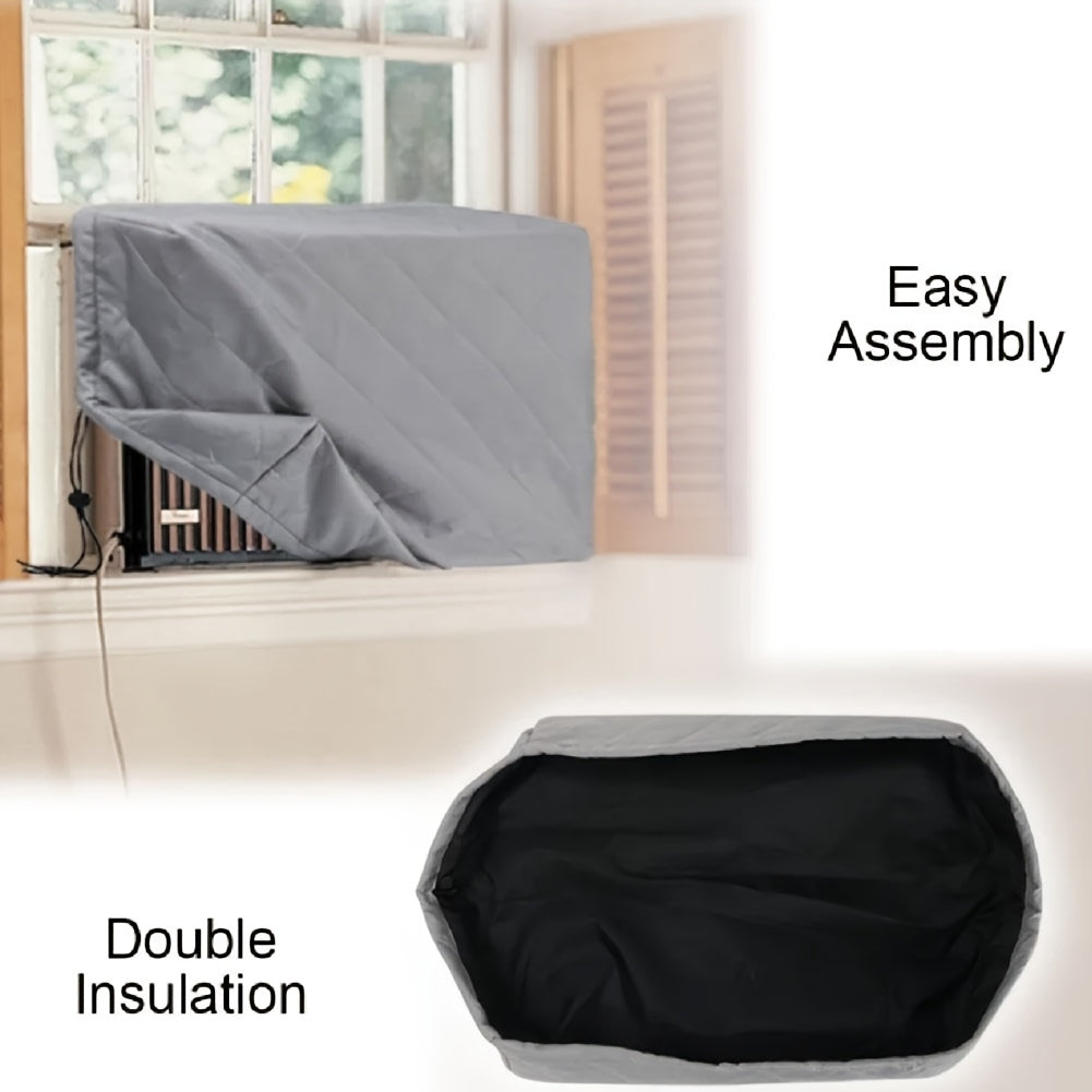 Indoor Air Conditioner Cover Double Insulation Elastic Drawstring Universal Size
