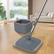 Hands-Free Mop and Bucket Kit with Reusable Pads for Hardwood and Tile Floors