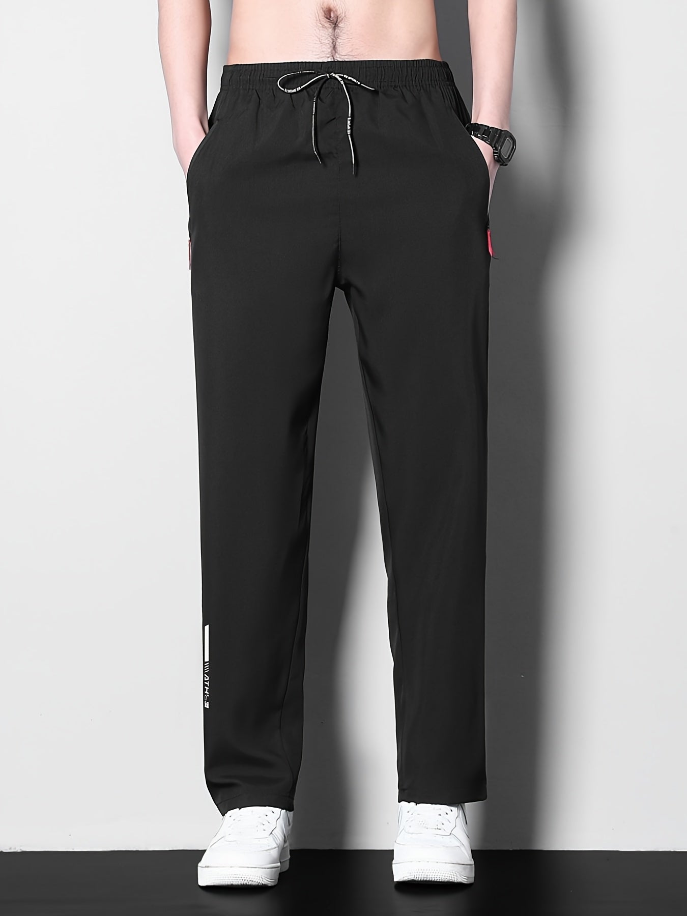 Pantalones casuales para hombre de poliéster con estampado, corte regular, primavera-verano, tallas grandes