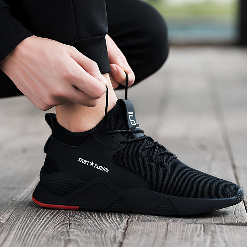 Men's Plus Size Sneakers Black and Red Lightweight Casual Outdoor Shoes