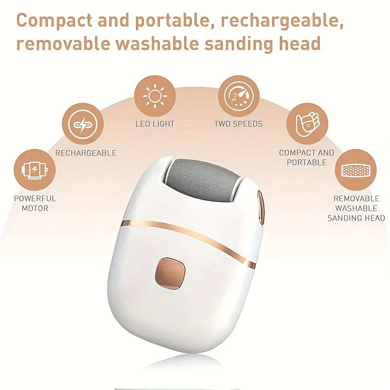 USB zaryadlash bilan qayta zaryadlanuvchi elektr oyoq maydalagichi, ikki almashtiriladigan maydalash boshliqlari. Raqamli displey ekraniga ega, sun'iy terini silliqlash va polirovka qilish uchun mos. Ajoyib sifatida