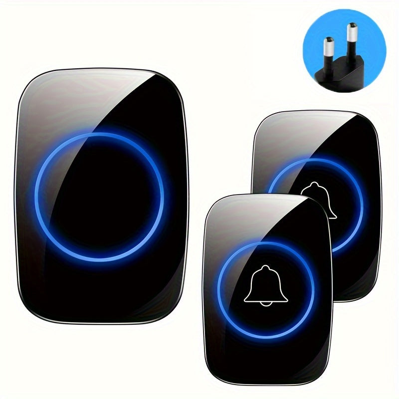 Wireless Doorbell Kit with LED Flash 38 Ringtones for Elderly and Deaf Home Security