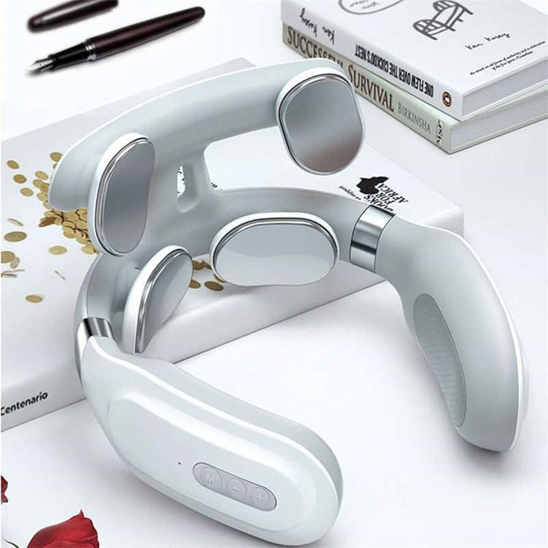 Yangi yangilangan elektr bo'yin massajchisi uyda, ofisda, sayohatda foydalanish uchun. O'g'il va qizlar uchun ideal sovg'a.