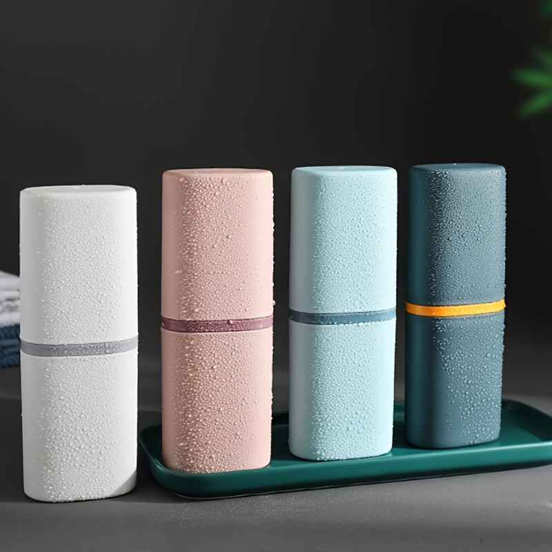 Portable Toothbrush Holder Case Travel Toothbrush Storage Box with Mouthwash Compartment