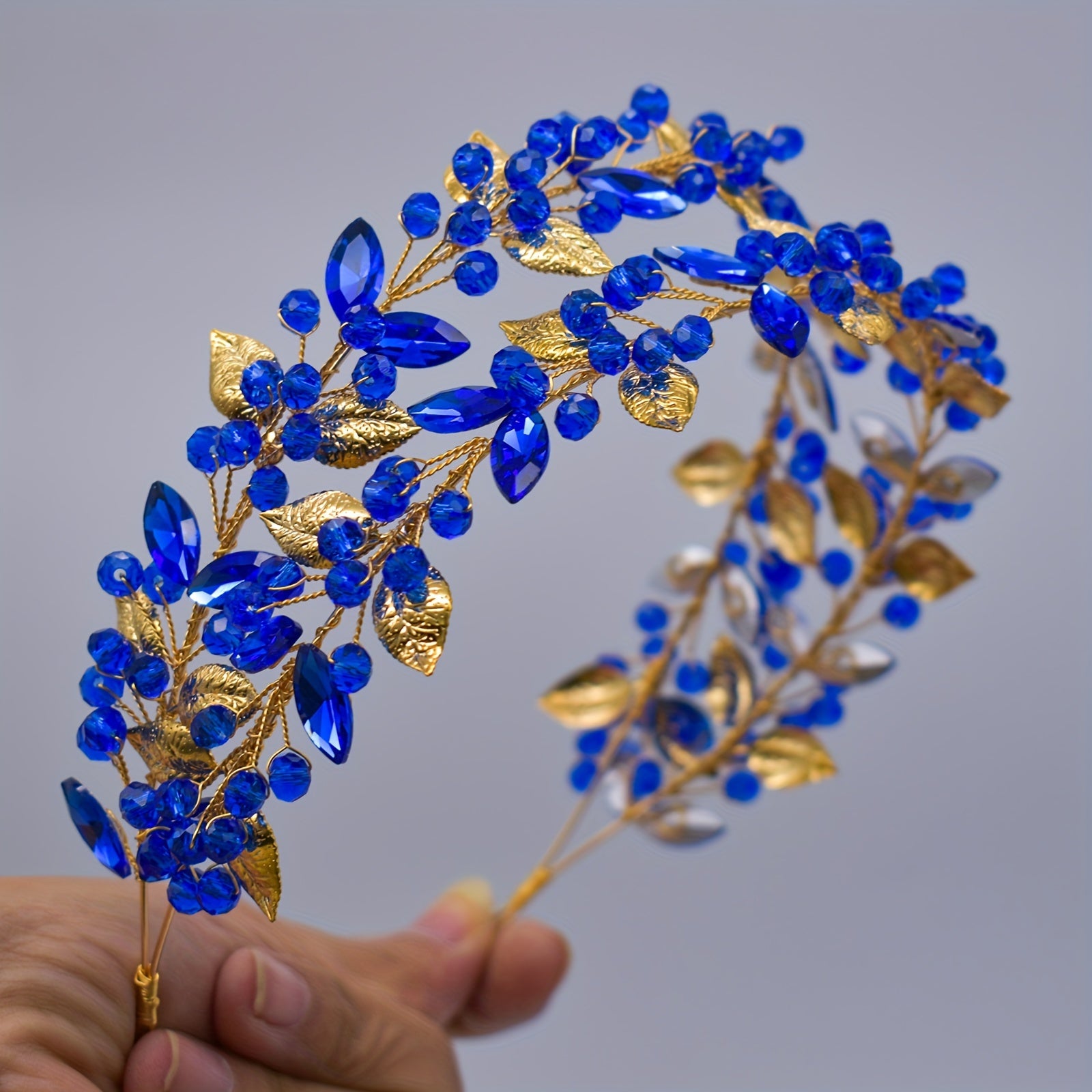 Crystal Headband Tiara for Women in Red Green and Blue for Weddings Proms and Parties