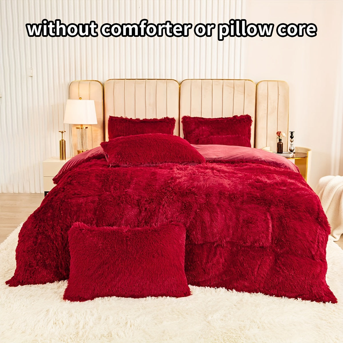 Set of 3 Pink Polyester Bedding Pieces for All Seasons Bedroom Decor