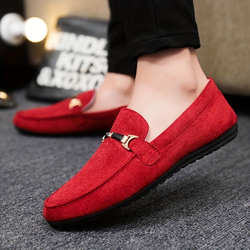 Men's Casual Loafer Shoes Slip-On Sneakers Solid Color Round Toe All-Season Comfort
