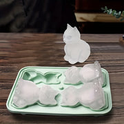 Bandeja de silicona con forma de gato para cubitos de hielo, whisky, chocolates y natillas