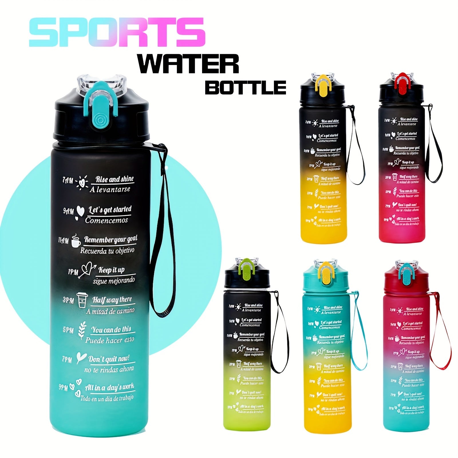 Durable Leak-Proof Sports Water Bottle 28oz and 10.5oz for Outdoor Fitness