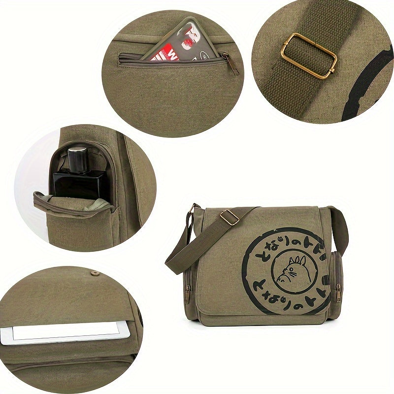 Ayollar uchun qora polyester yelka messenger sumkasi, zip yopilishi bilan