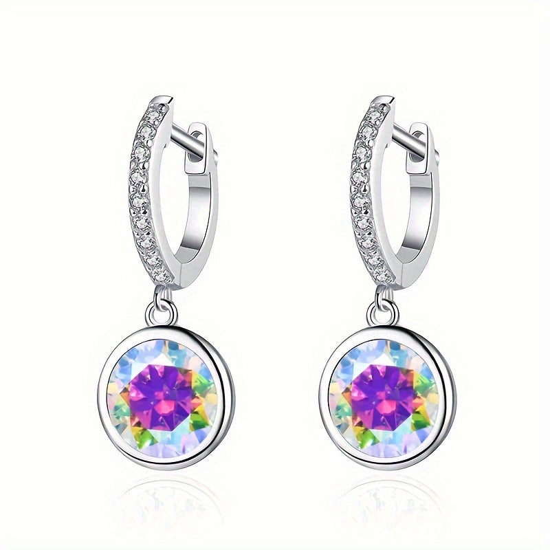 Sterling Silver Moissanite Bubble Hoop Earrings Unisex Gift for Birthday Christmas Valentine