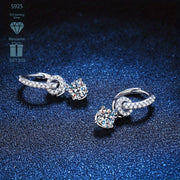 Ayollar uchun 5 ta rangda Sterling Silver Moissanite tushirish sirg‘alari