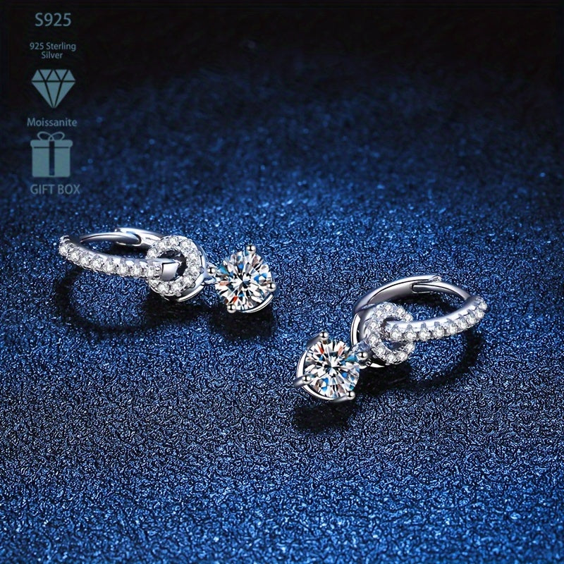 Ayollar uchun 5 ta rangda Sterling Silver Moissanite tushirish sirg‘alari