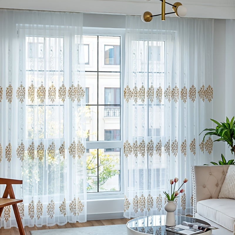 Machine Washable Diamond Pattern Curtains with Rod Pocket for Living Room Decor