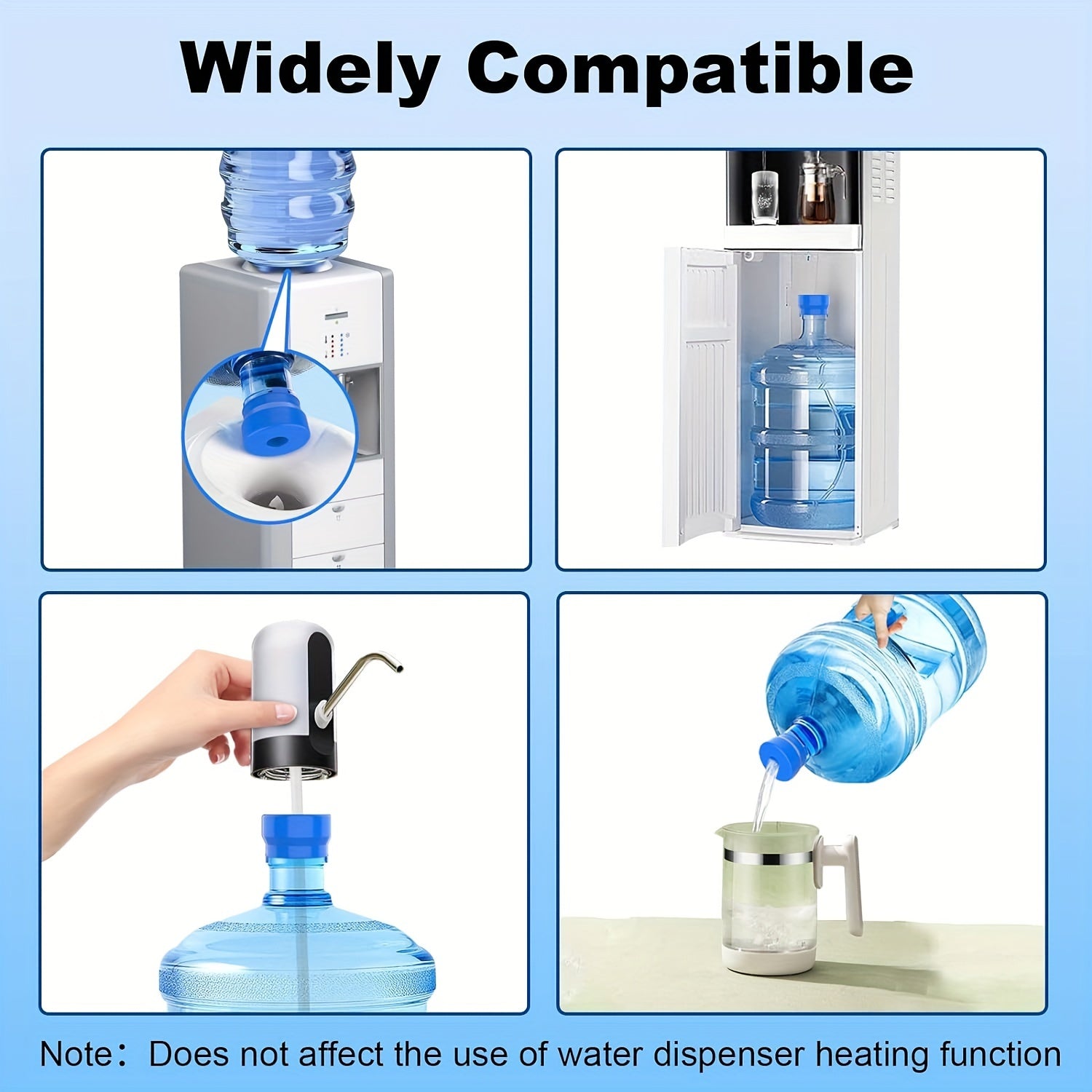 Silicone Water Jug Caps for Wide Mouth Water Bottles Thick Plugs Anti-Slip Slots