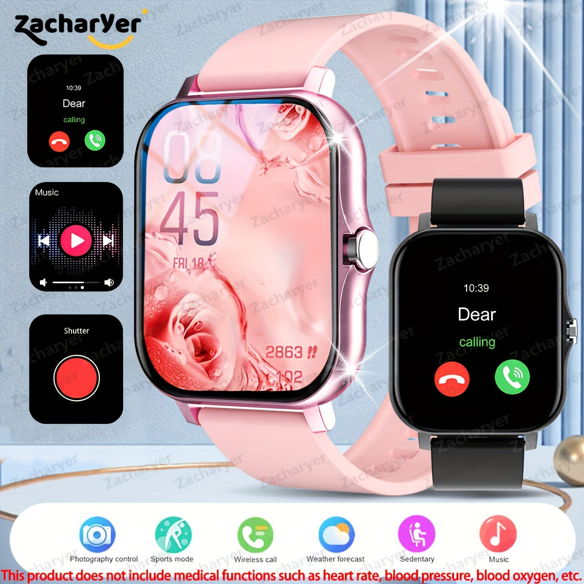 Fitness Smartwatch for Men and Women with Heart Rate Monitoring and Multiple Sports Modes