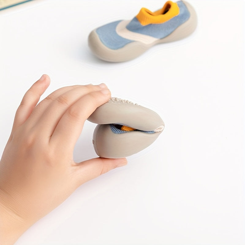 Kids' Toddler Boys Girls Cartoon Sock Shoes with Rubber Sole Blue Yellow Striped