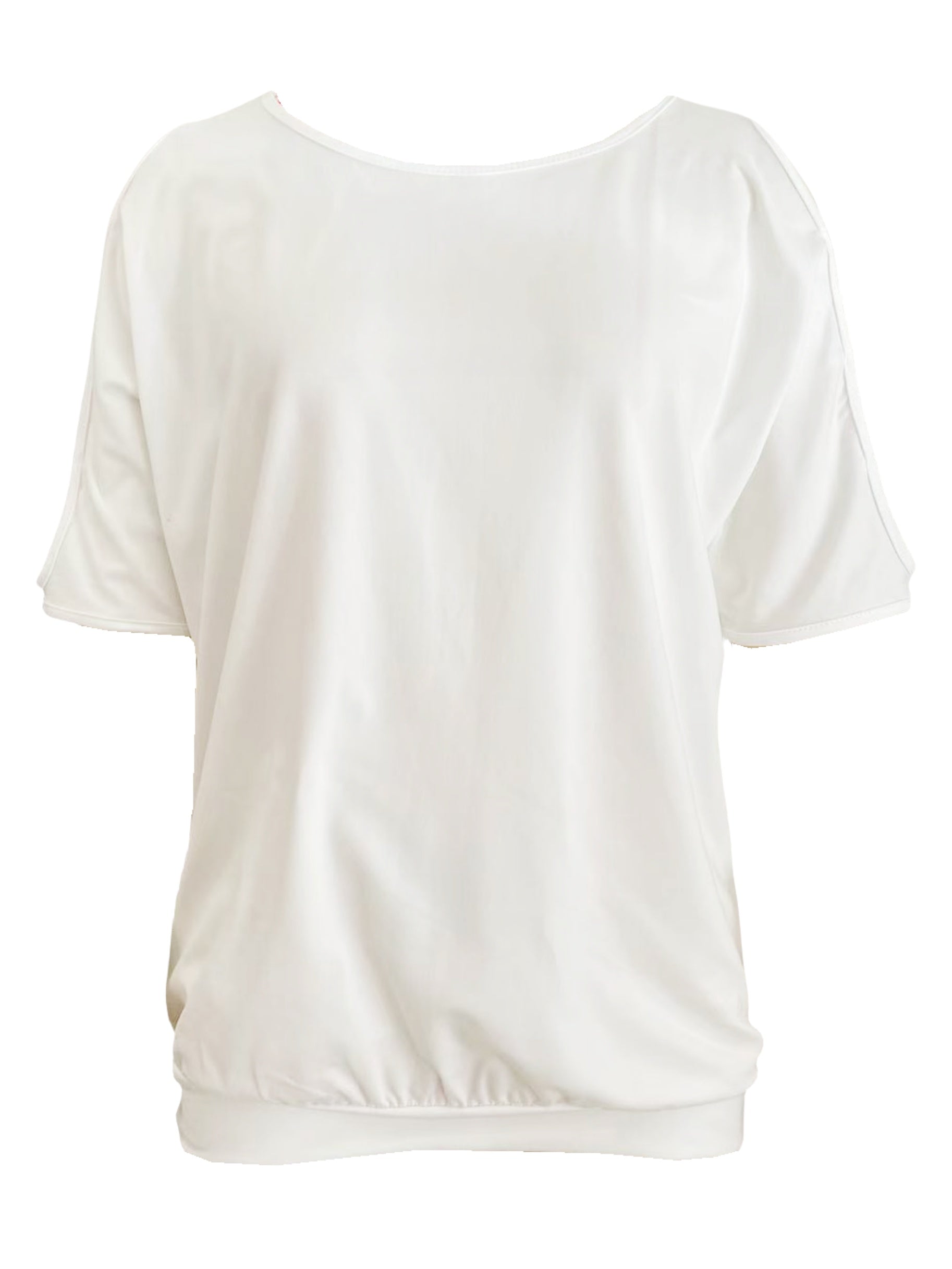 Women's Solid Crew Neck T-Shirt with Cutout Short Sleeves for Summer