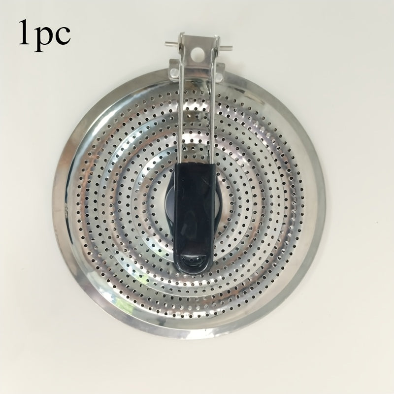 Placa difusora de calor de acero inoxidable 20,32cm con asa plegable para cocinas de gas y eléctricas