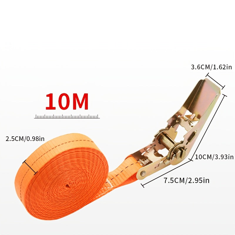 Heavy-Duty Polyester Ratchet Cargo Straps with Metal Buckle for Cars and Trucks