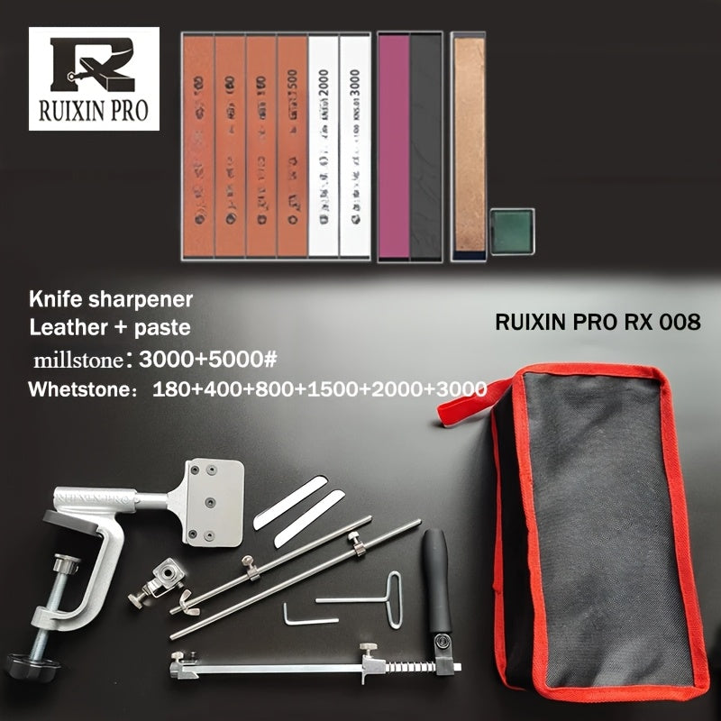 Sistema de afilado de diamantes para cuchillos con cortador de ángulo fijo y juego de piedras manual, incluye tira de cuero para cuchillos de cocina y caza, no eléctrico, versátil