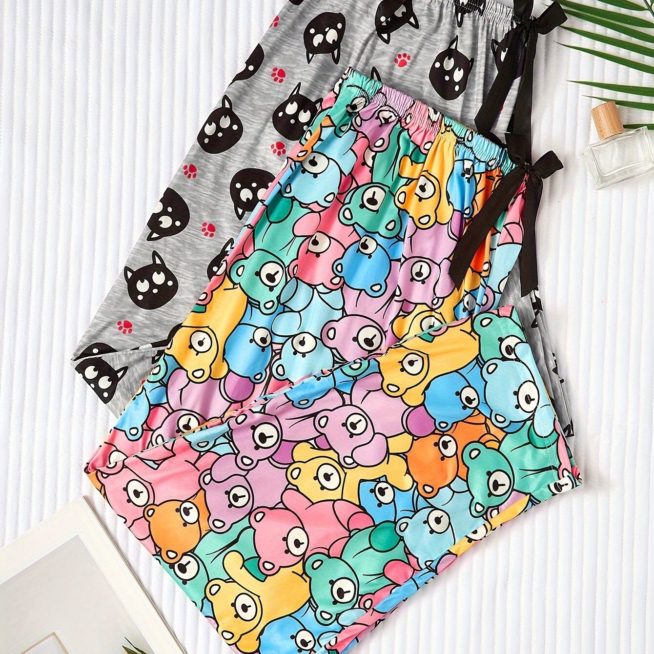 Women Plus Size Cartoon Animal Print Sleep Pants Elastic Waist Trousers