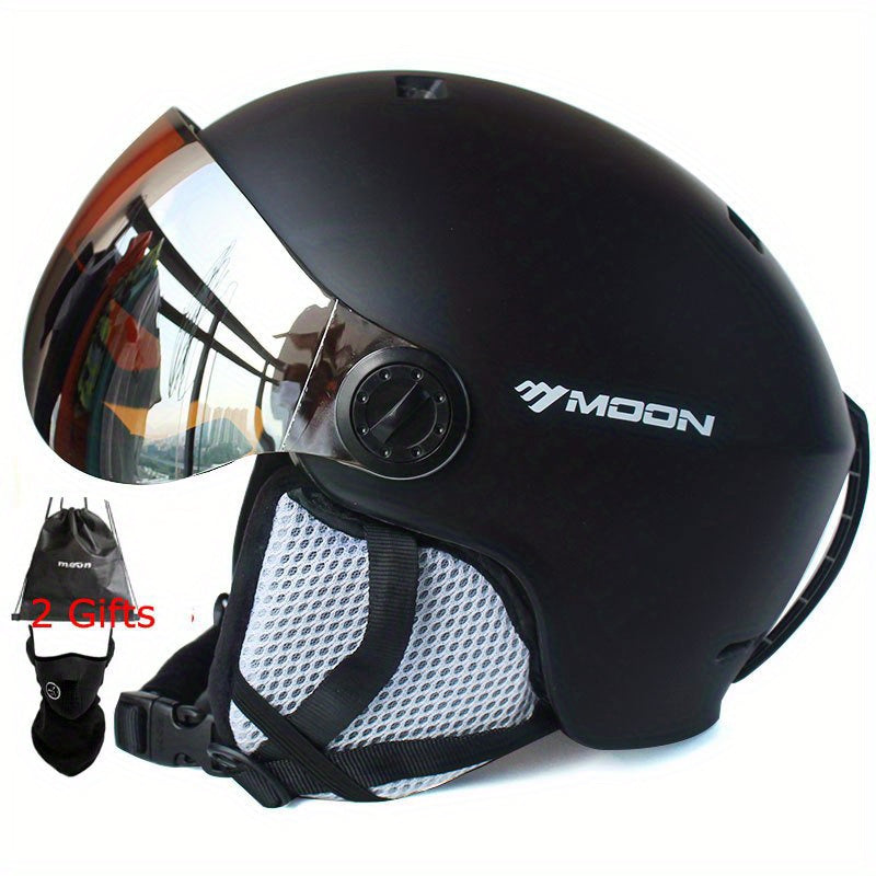 High-Quality Ski Helmet Goggles for Outdoor Sports Black PC