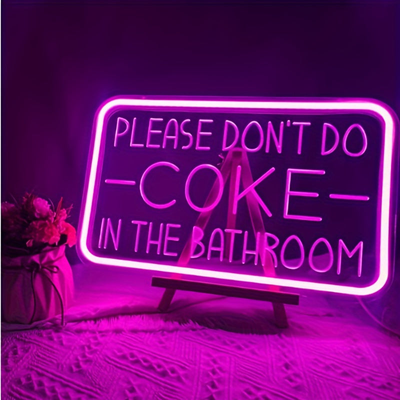 USB Powered LED Neon Light Wall Decor Message Please Don't Do In The Bathroom for Parties or Gifts