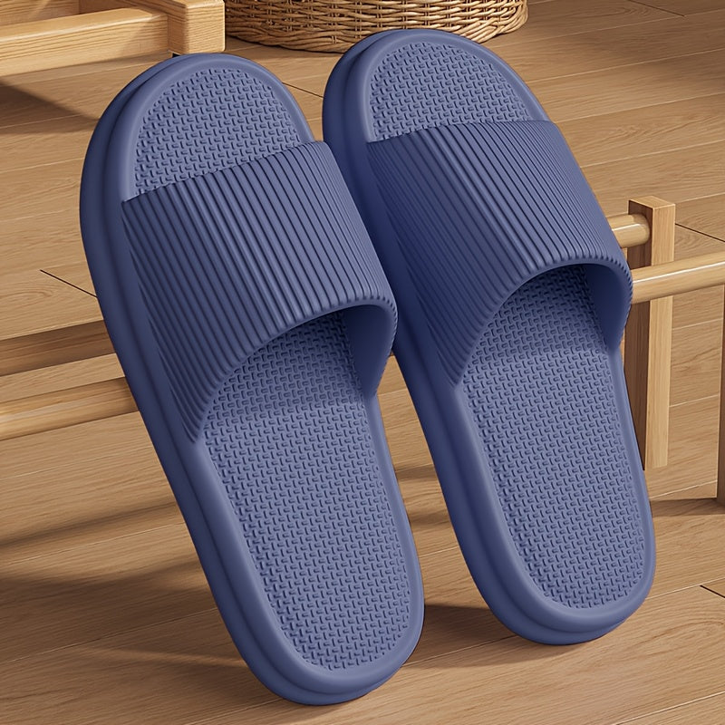 Plus Size 48-49 EVA Slides for Indoor Outdoor Non-Slip Quick-Dry Black