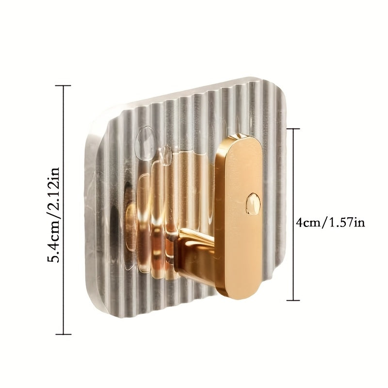 Acrylic Hooks Set of 4 Wall Mount Towel Rack Kitchen Utensil Hanger No-Drill