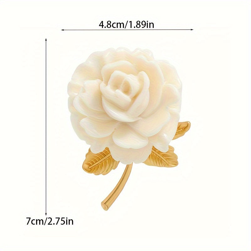 Resin Rose Brooch Pin Floral Jewelry for Weddings Bridesmaids Christmas Gifts