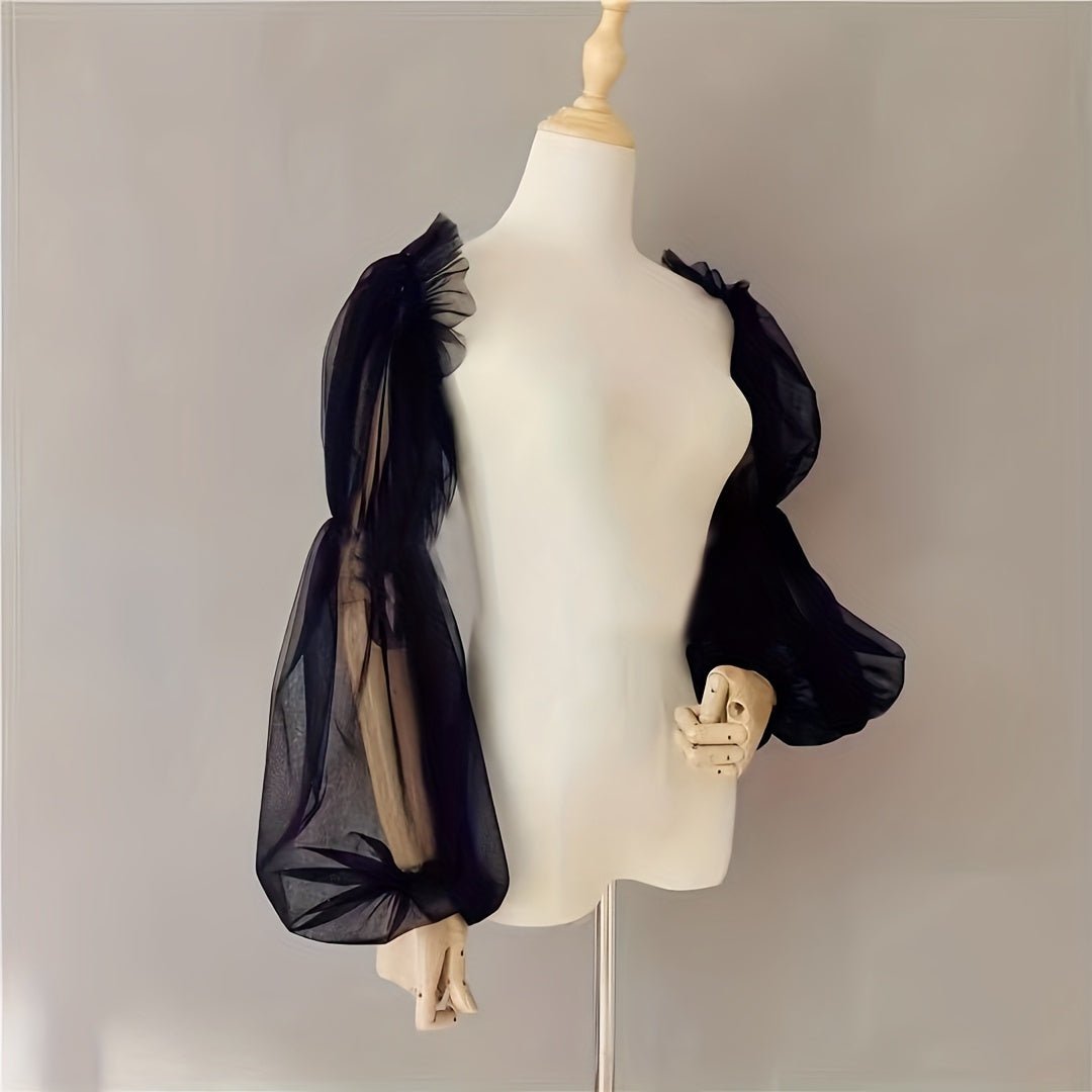 Long Sleeve Bridal Puff Sleeves Elastic Polyester Wedding Accessories for Parties and Photography