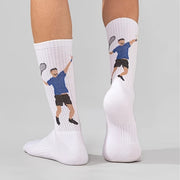 Men's Cotton Blend Sports Socks with Cartoon Print for Football Tennis Fitness Unisex All-Season