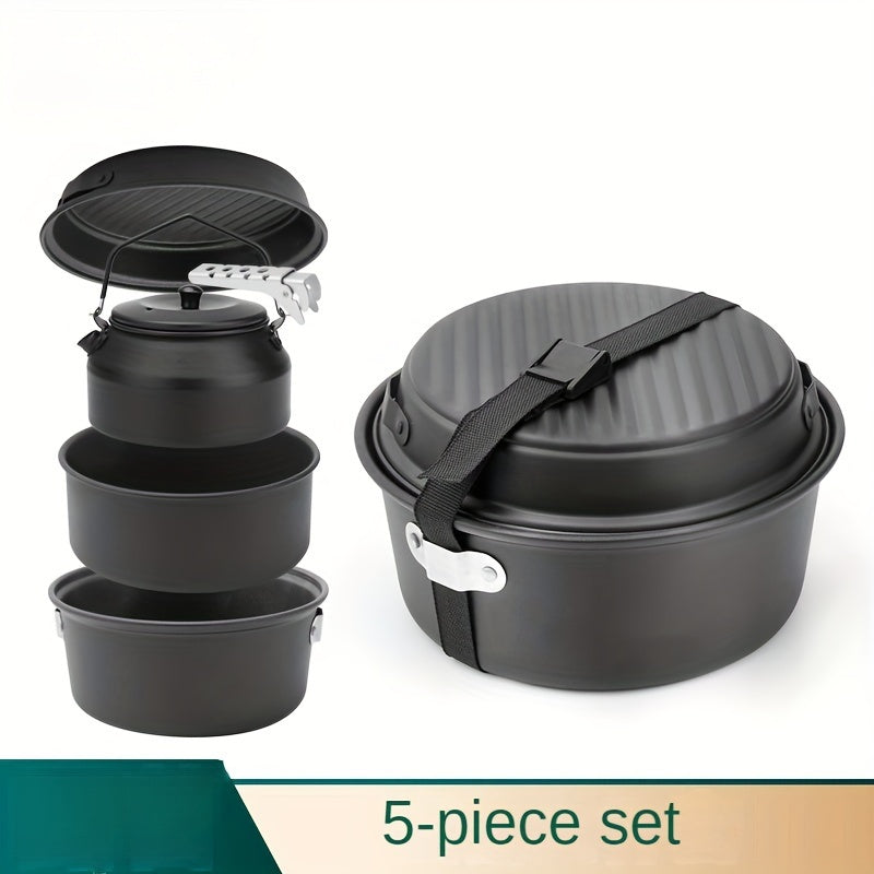 Durable Aluminum Cookware Set Non-Stick Frying Pan Kettle Camping Outdoor