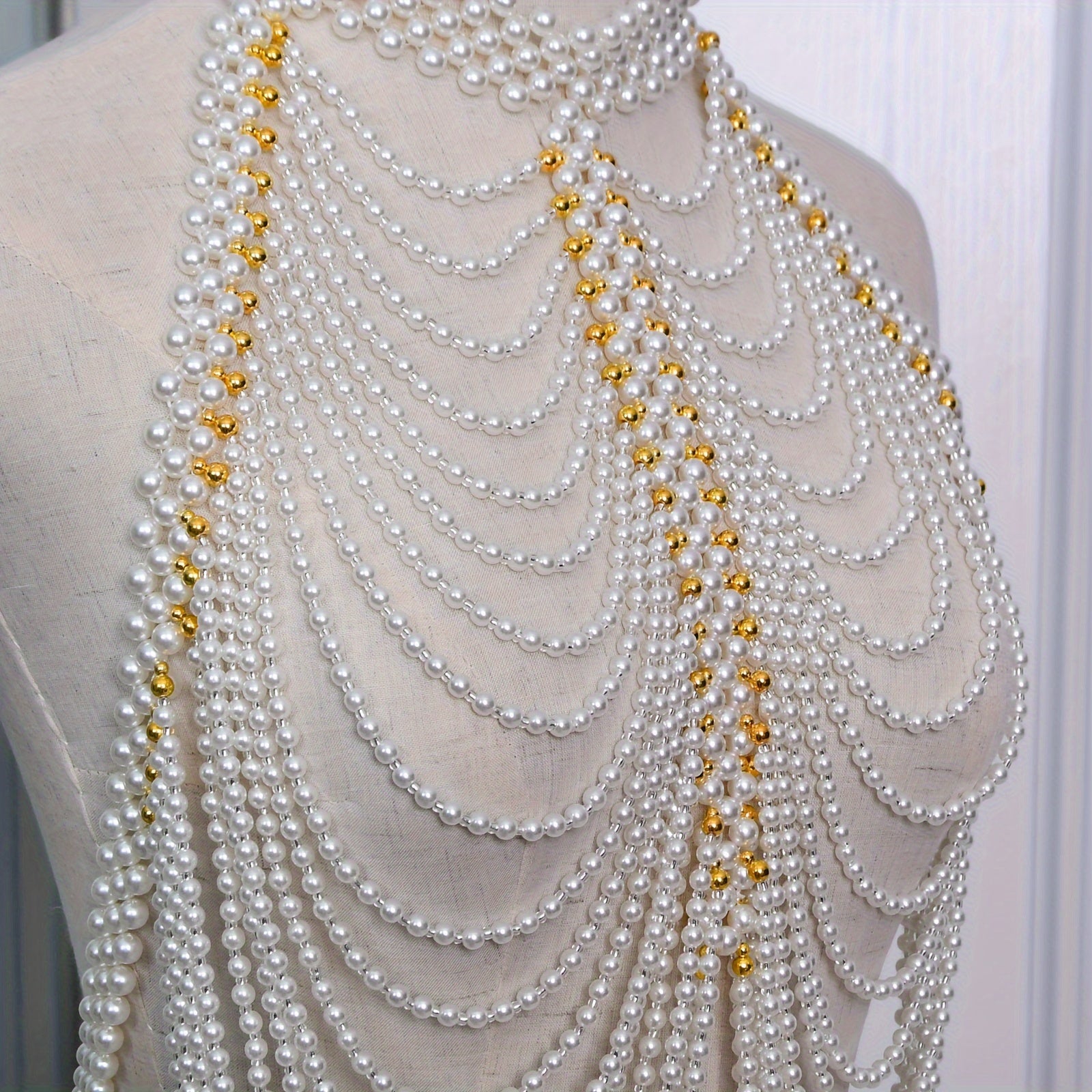 Faux Pearl Shawl for Women Wedding Formal Bridal Accessories