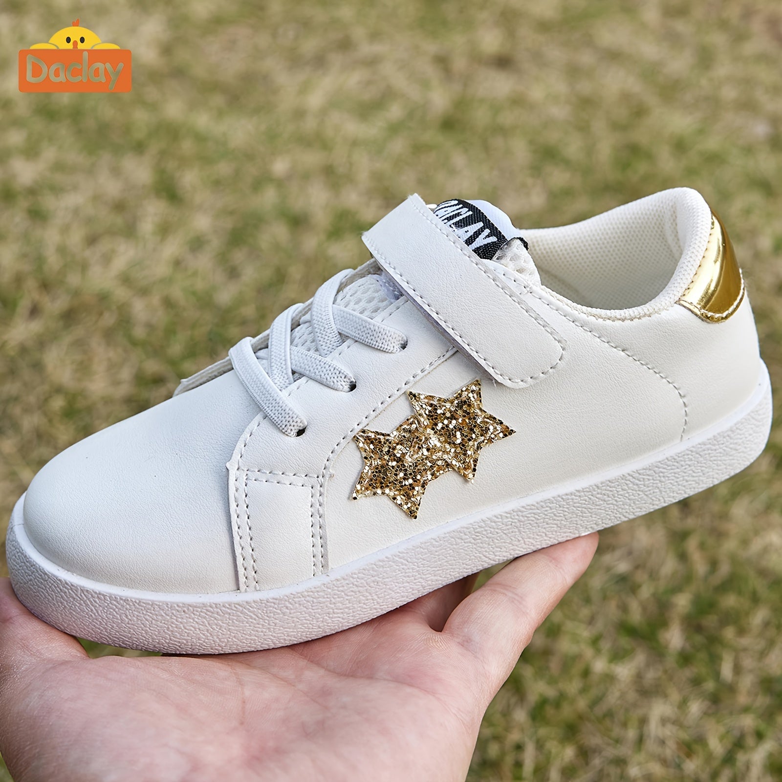 Zapatillas deportivas casuales para niños y niñas con estrellas, de caña baja y suela de PU