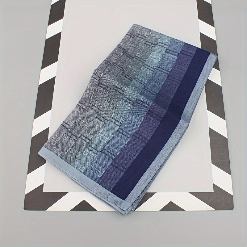 Set of 3 Men's Polyester Handkerchiefs with Geometric Pattern Reusable Pocket Squares for Suits