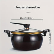 Large capacity enamelled cast iron stockpot with lid double handles knobs for quick cooking