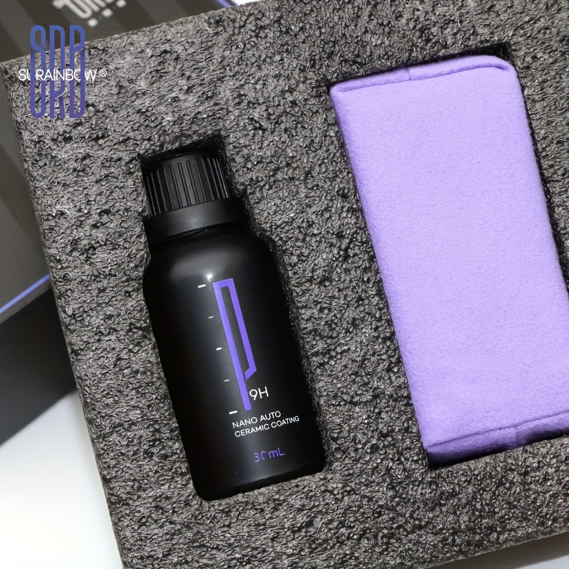 Kit de recubrimiento cerámico nano 9H para coches, hidrofóbico, resistente a arañazos, de alto brillo, 30ml