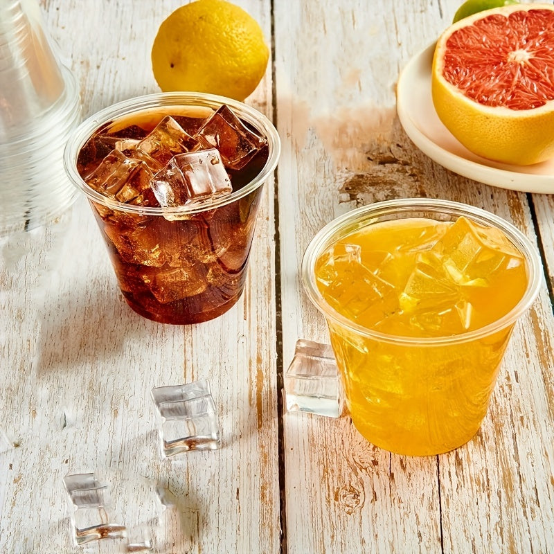 Disposable Plastic Cups with Dome Lids Pack of 50 or 100 for Ice Cream Desserts