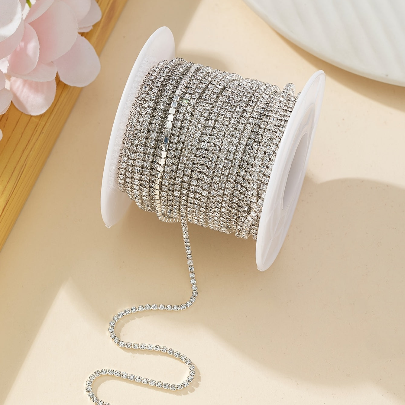 Элегантная цепочка для ногтей с блестками и стразами длиной 400 см, украшения для ногтей с ультра-блестками и алмазами