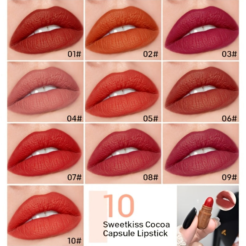 10-Pack Velvet Matte Lipstick Set Long-Lasting Berry Lip Color for All Skin Types
