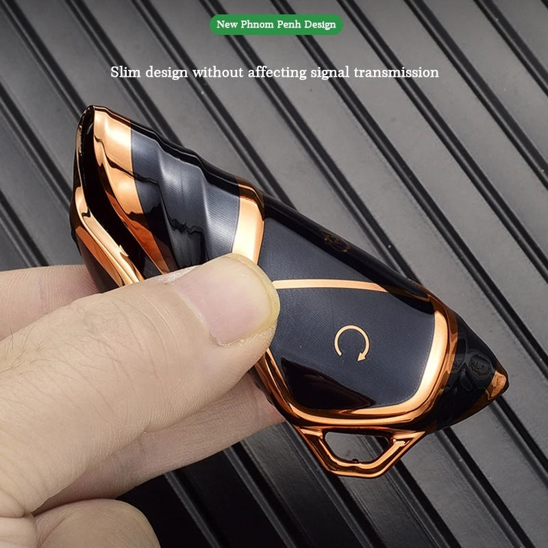 Car Key Fob Cover TPU 4-Button Protective Scratch-Resistant Durable for EV