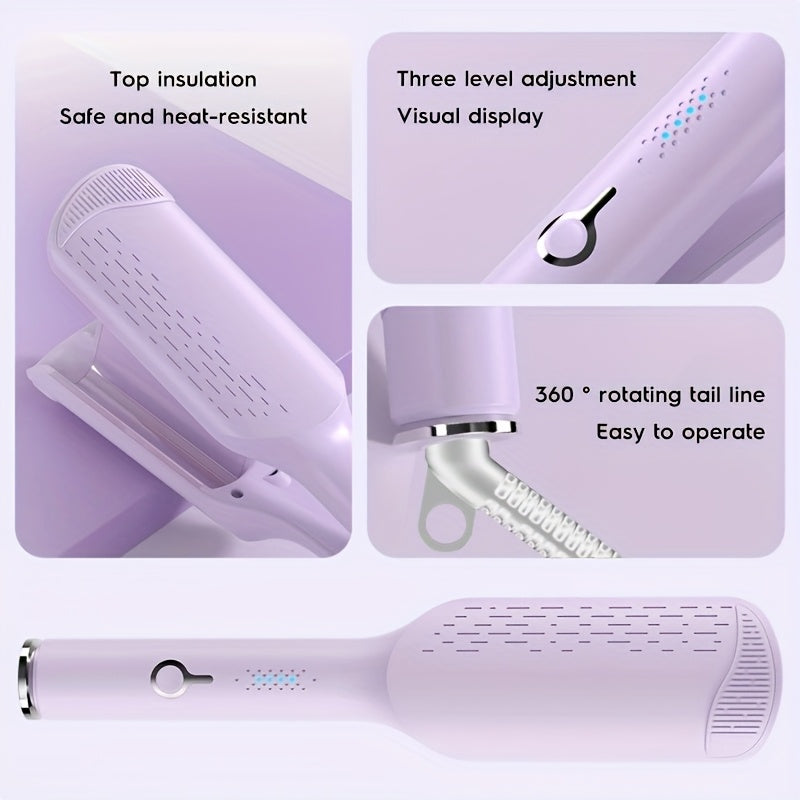 Women Ceramic Hair Waver with 32mm Dual Barrels for Wide and Deep Waves