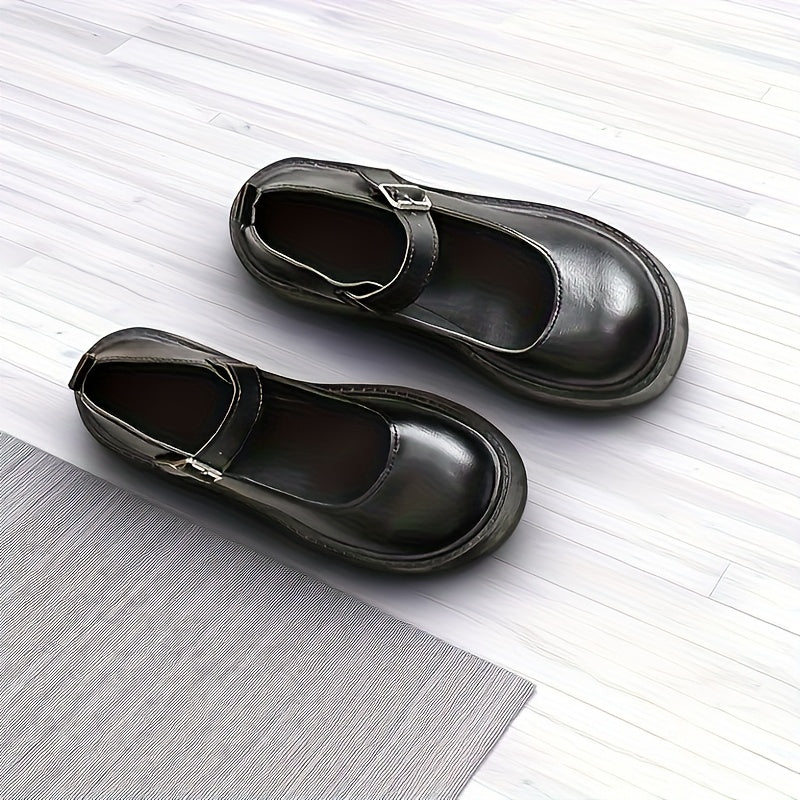 Women Loafers Platform Slip-On Shoes Black Synthetic & Fabric All-Season