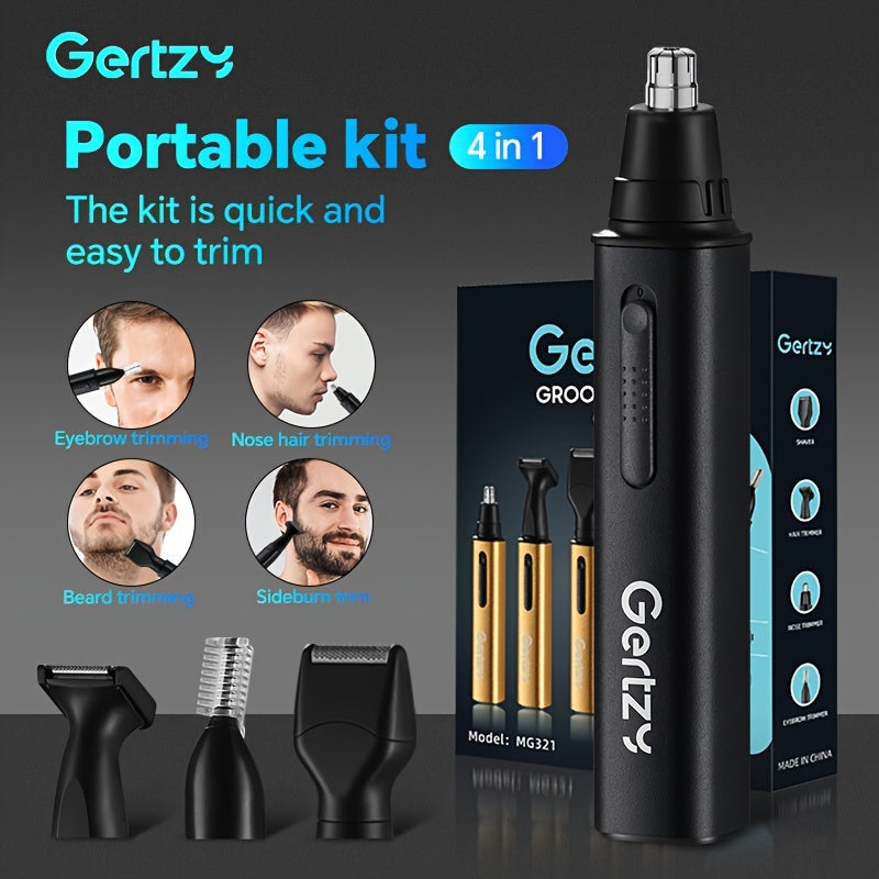 4-in-1 Rechargeable Ear Nose Hair Trimmer for Men and Women with 4 Replacement Heads